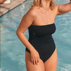 Aerie Ribbed Strapless One Piece Swimsuit